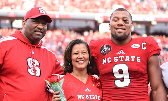 Aaron, Stacey and Bradley at N.C. State’s Senior Day in November.